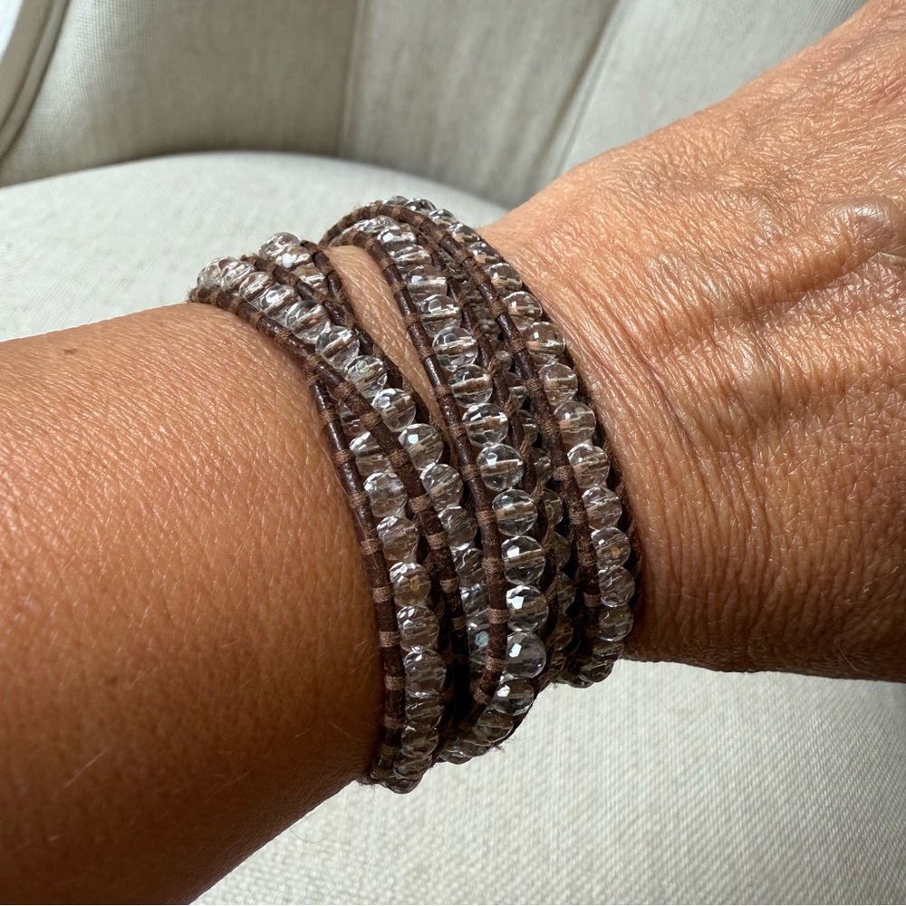 Chan Luu Elegant Brown Beaded Wrap Bracelet